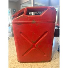 Vintage Cavalier Us W Military Jerry Can Red Metal Fuel Gas Canister Prop 1940s