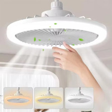 Rotatable 3In1 Ceiling Fan Light E27 30W LED Converter Base Smart Remote Control