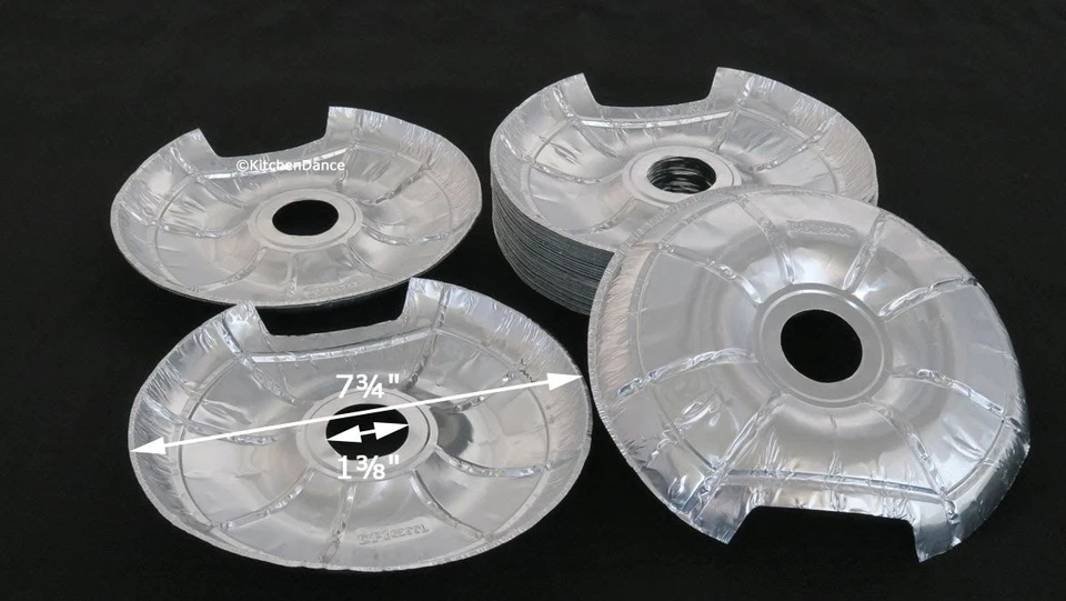 KitchenDance Disposable Electric Foil Burner Bibs - Aluminum Foil Silver Burn... - Image 2 of 4