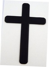 Jesus Cross Black Decal Emblem 3D Sticker car Bike auto 2"x3"
