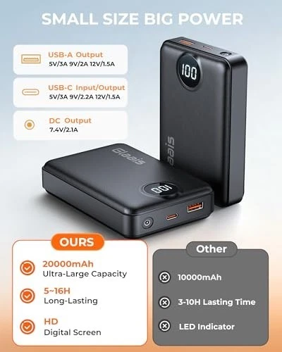 20000mAh Rechargeable Battery Pack for Heated Vests, Power Bank Compatible with image 4