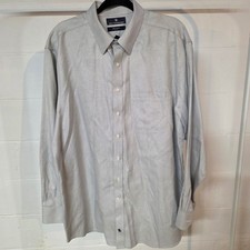 HART SCHAFFNER MARX Men 17.5/35 Geometric Pattern Dress Shirt Long Sleeve Office