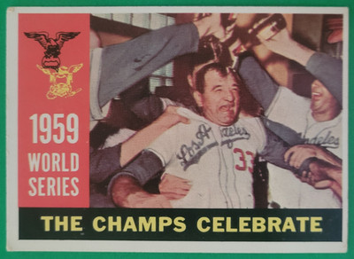 1960 Topps #391 World Series THE CHAMPS CELEBRATE Los Angeles Dodgers