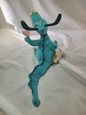 HTF Vintage Disney Store Exclusive Reluctant Dragon Stuffed Animal Blue 8  NWT