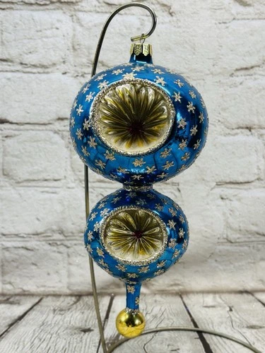 Christopher Radko Azul Real Doble Estrella Reflector Adorno de Navidad 9 pulgadas - Imagen 7 de 12