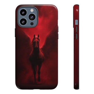 Phone Ink - iPhone | Galaxy | Pixel Case - Dark Red Pegasus Fiery Horse Wings