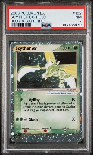 Pokémon TCG Scyther ex Holo 102/109 Ruby & Sapphire PSA 7 E-reader