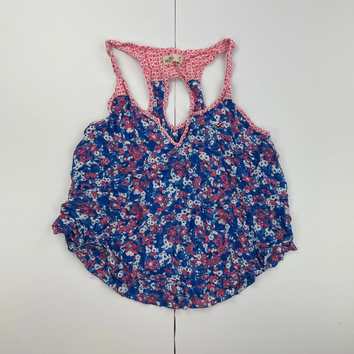 Maglietta da donna a maniche corte, estiva, alla moda, casual, con stampa floreale, a maniche corte, maglietta estiva da donna, Blu, S