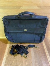 1997 COACH Flap Brief Briefcase Leather  Nylon Satchel w Strap 5321 Rare Vtg