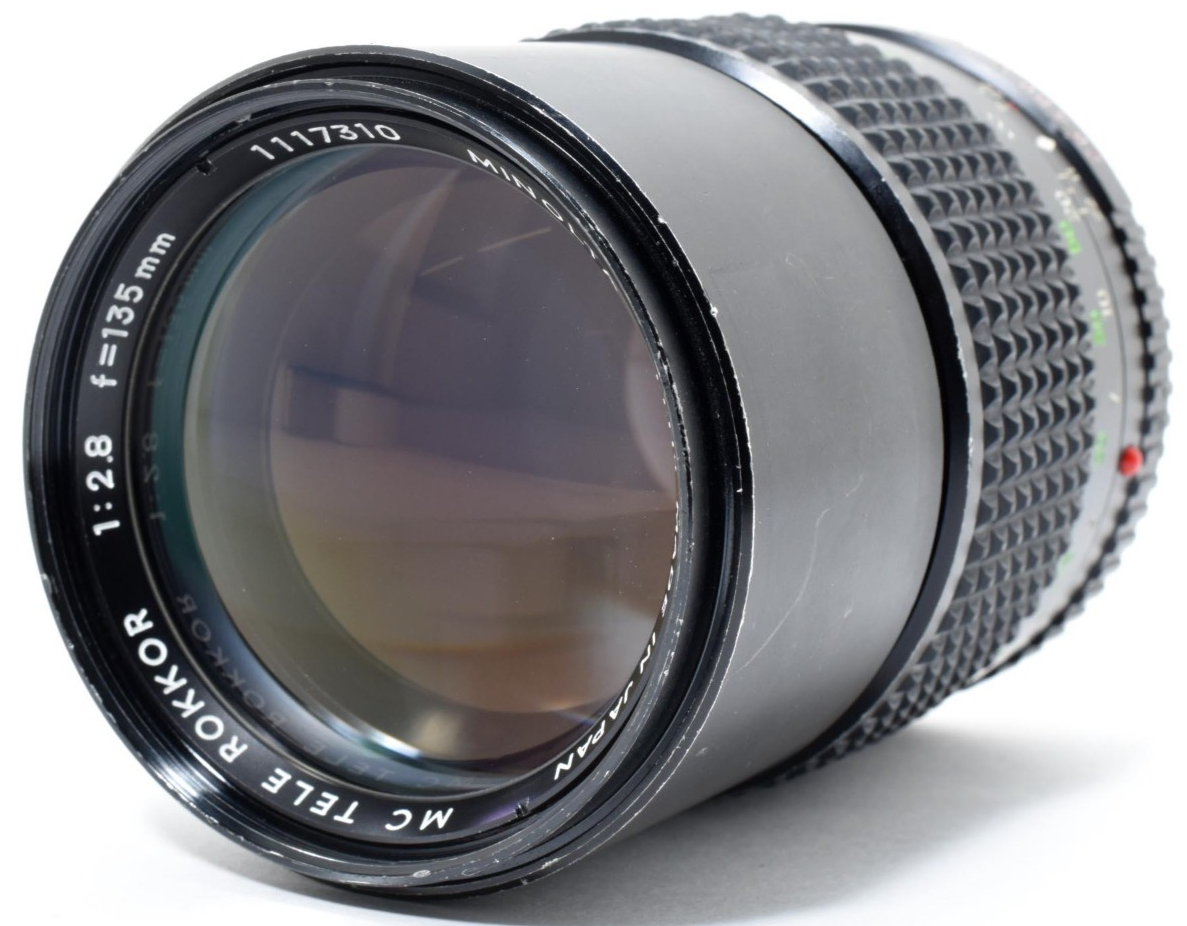 MINOLTA F2.8レビュー！安くておすすめ中望遠 135mm Rokkor-PF Tele MC MINOLTA 美品 F2.8レンズ 135mm ROKKOR TELE MC レンズ(単焦点)