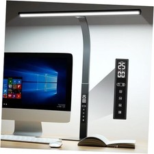 LED Desk Lamp for Office Home: Desk Light with 25 Min Pomodoro Timer and Clock