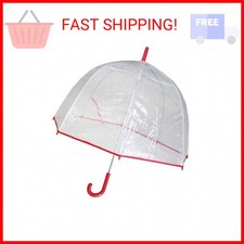 1265AXRed Bubble Clear Umbrella, Dome Shape Clear Umbrella