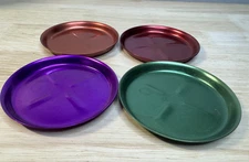 MCM Coasters Colorful Fun Metal Retro Trinket Dishes Mid-Century Set of 4