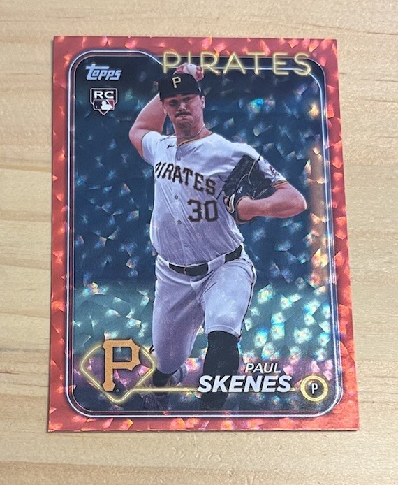 2024 Topps Update Series - Paul Skenes #US100 Red Crackle Foilboard /199 (RC)