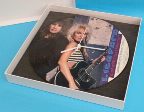 LITA FORD duet OZZY OSBOURNE 12" WALL CLOCK Vinyl Record Picture Disc Pic 12P158 - Picture 3 of 5