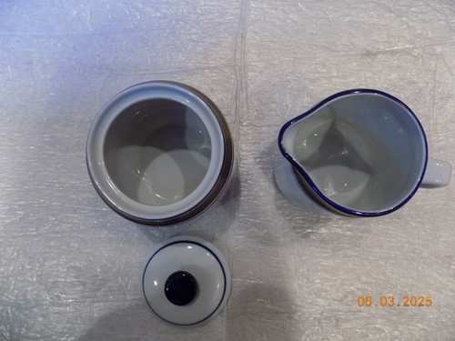 Salem Stoneware Georgetown Covered Sugar Bowl & Creamer Japan - NEW - Picture 3 of 4