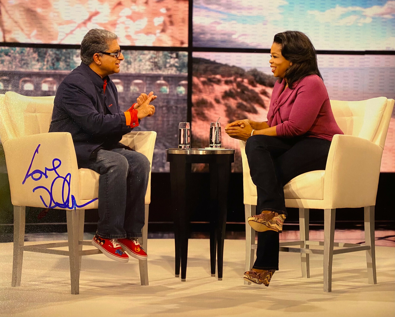 Deepak Chopra Signed In Person 8x10 Color Photo - Oprah Winfrey, Authentic, RARE
