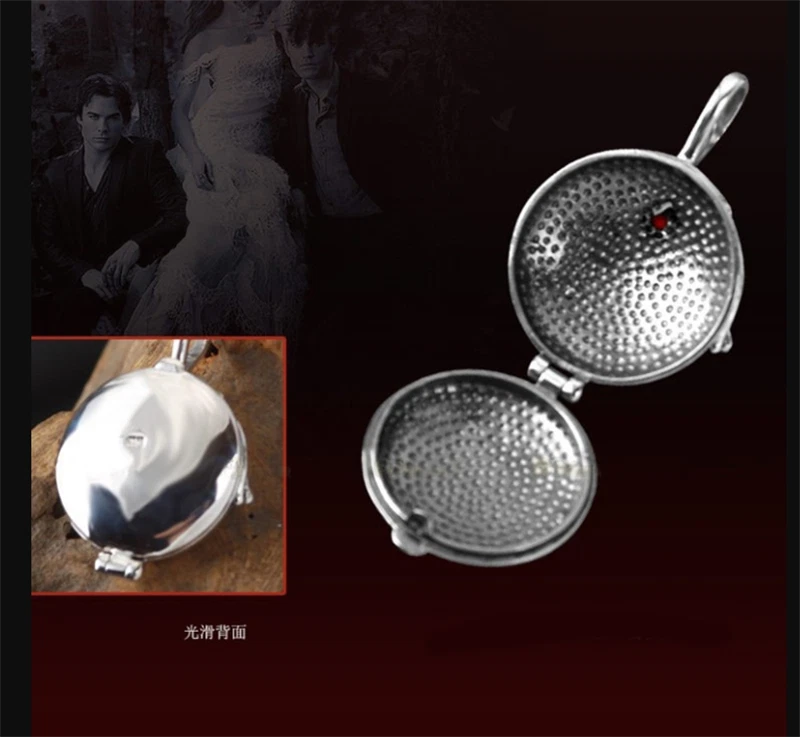 The Vampire Diaries Elena Vervain 925 Silver Pendant Vintage Locket Necklace - Image 3 of 4