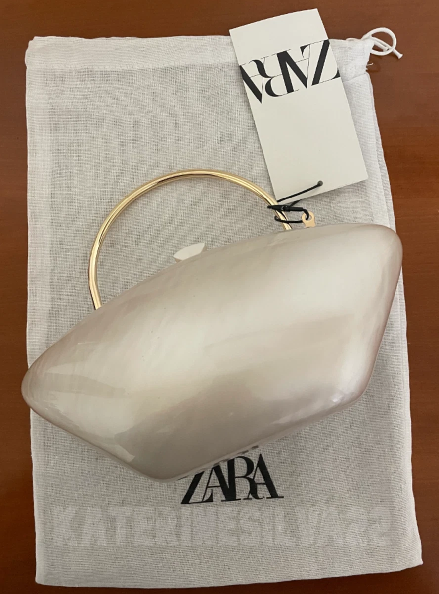 ZARA NEW WOMAN SS23 WHITE PEARL BEAD-SHAPED MINAUDIÈRE REF:6131/110