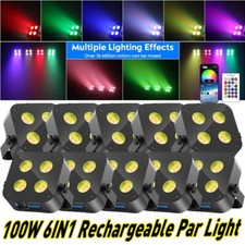 4x25W RGBWA UV LED PAR Stage Light Rechargeable Battery DJ Light Wireless APP US