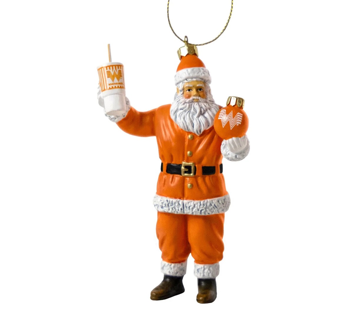 WHATABURGER Burger Texas Santa Claus ORNAMENT 2023 fast food restaurant nib  F