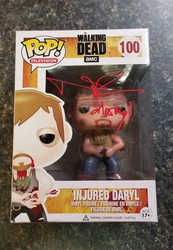 Autographed SIGNED Funko Pop Injured Daryl Dixon Walking Dead 100 Beckettš„
