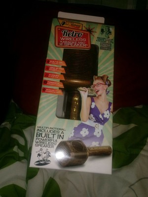 aduro u sing retro wireless karaoke mic and speaker