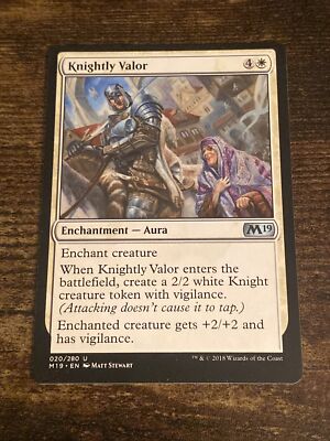 Knightly Valor 020/280 Core Set 2019 M19 MTG Magic The Gathering S570*