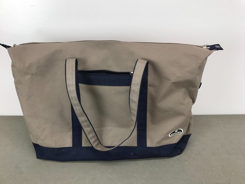 Samsonite Personal Tan & Blue Shoulder Strap Overnight Carry On w Zipper 20"x14" - Picture 9 of 9