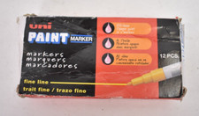 Lot of 12 Uni-Paint Oil Based Paint Markers Fine Line Yellow 63705 Permanent
