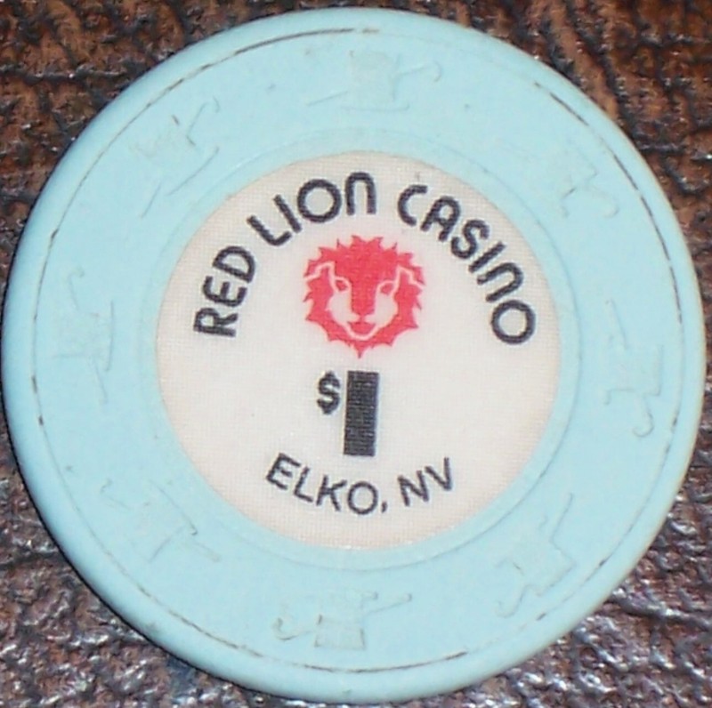 Old $1 RED LION INN & CASINO Poker Chip Vintage Antique H/C Mold Elko NV 1982