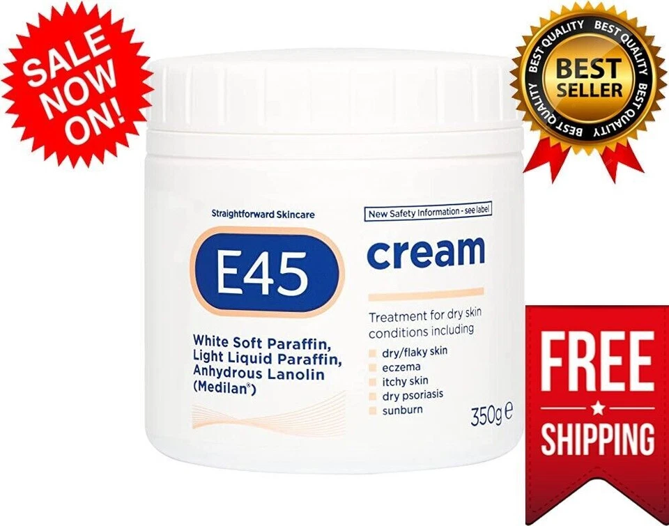 E45 Itch Relief Dermatological Cream Treatment for Dry Skin Conditions 350g each