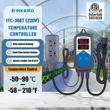 Heating Thermostat Temperture Controller Incubation ITC-306T Dual Heater 10A Fan