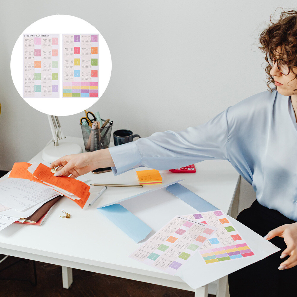 10 Sheets Calendar Stickers Monthly Dividers for Planners Office