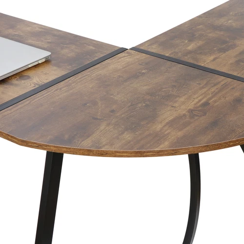 White/Brown/Black L-Shaped Computer Desk Gaming Table with Large Desktop Home  - Picture 16 of 25