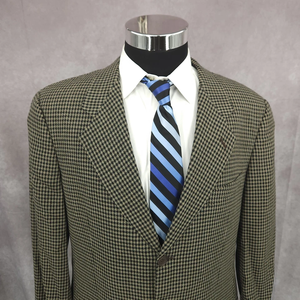 Mani Giorgio Armani Blazer Hombres 42R Gris Negro Pura Lana Deportiva Abrigo Chaqueta 3 B Foto 3 de 4