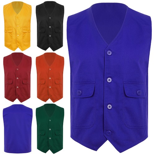 Unisex Kids Waistcoat High Visibility Vest Junior Uniform V-neck Volunteer S-M - Picture 3 of 57