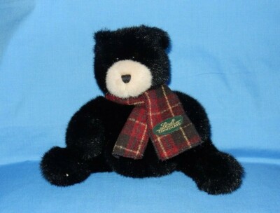 Gund Lindt Chocolate Black Bear Plush w Plaid Scarf