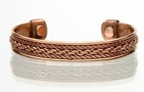 2er Pack Reines Kupfer Magnetarmband Arthritis Schmerztherapie Manschette Drehkette - Bild 2 von 3