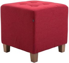 Sitzhocker Pharao, Stoffbezug antik-hell Sitzwürfel, Fußhocker, Ottomane, Hocker