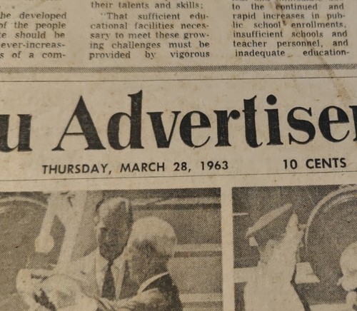 The Honolulu Advertiser March 28, 1963 Queen Elizabeth ll visit - Picture 2 of 8