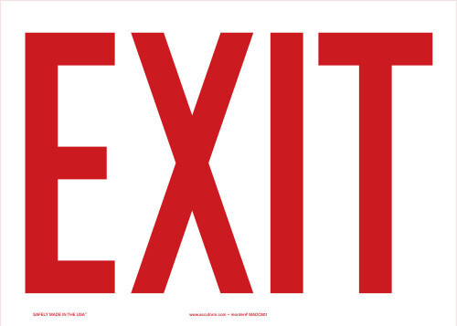 Lot/5 EXIT Signs Glow in the Dark 7" x 10" Adhesive Vinyl Lumi-Glow Flex Safety - Picture 2 of 4