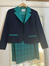 Pendleton Vintage Blue  green plaid 100 Wool 2-pc skirt  jacket suit Sz 10