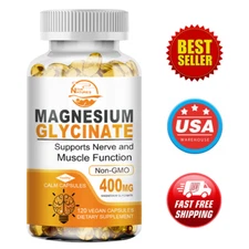 Nature's Live High Absorption Magnesium Glycinate 400 mg, 120 Capules Non-GMO