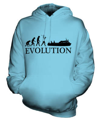 FERRY EVOLUTION OF MAN UNISEX HOODIE TOP GIFT BOAT SHIP