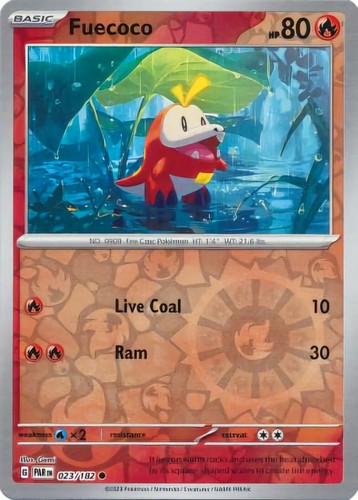 Pokemon Paradox Rift Fuecoco 023/182 Reverse Holo | eBay