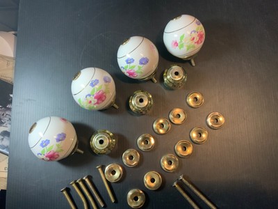 4 Solid Porcelain Bed Post Finials for Brass Beds, Iron Beds, Daybeds