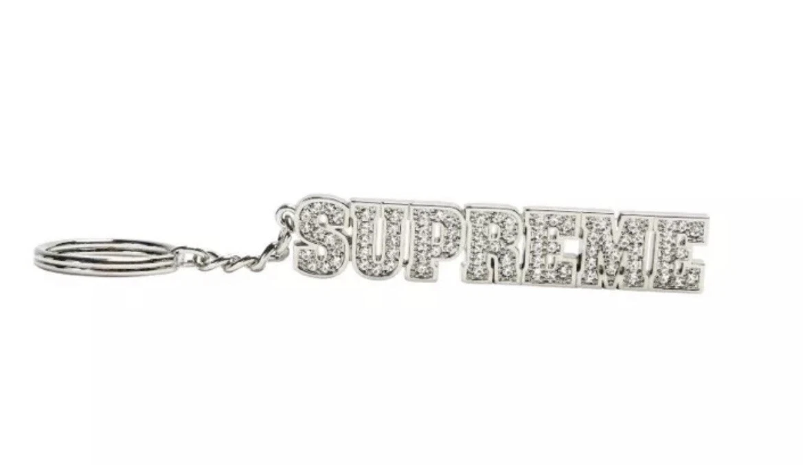 Porte clés logo Supreme Block argent S/S 18