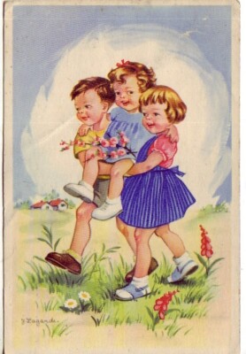 CPA Fantaisie - Petite fille assise sur les genoux de sa maman