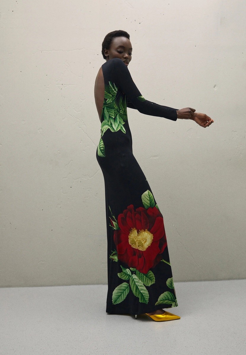 slim fit dress slacks Crew-neck Long Dress Maxi Dresses – REORIA main image 1